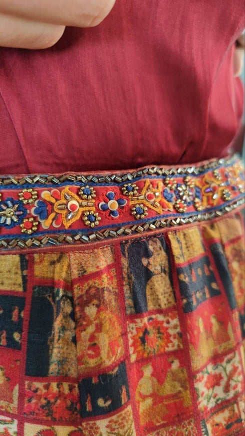 Maroon Shirt Lehenga Set